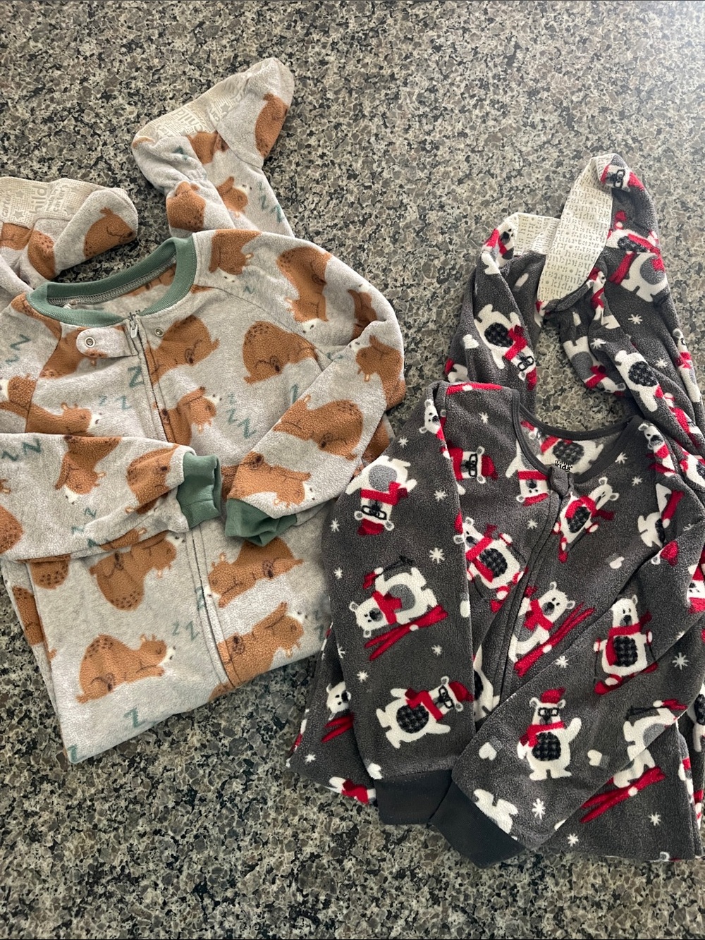Carter Kids Polar Fleece Bear & Sleepy Bear Footed Pajama Set - Size 5T